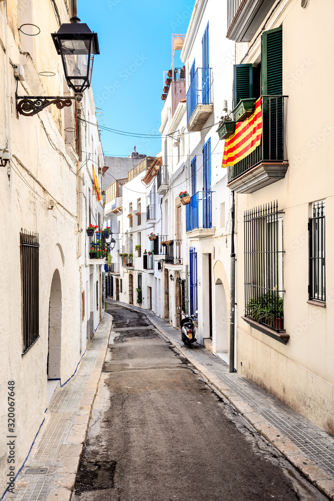 Street view of Sitges in Catalonia, Spain