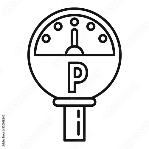 Parking timer icon. Outline parking timer vector icon for web design isolated on white background