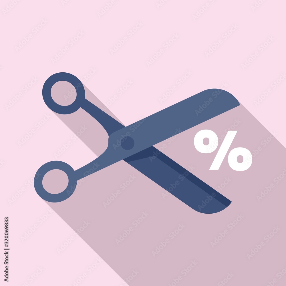 Scissors price cut icon. Flat illustration of scissors price cut vector icon for web design Scissors price cut icon. Flat illustration of scissors price cut vector icon for web design