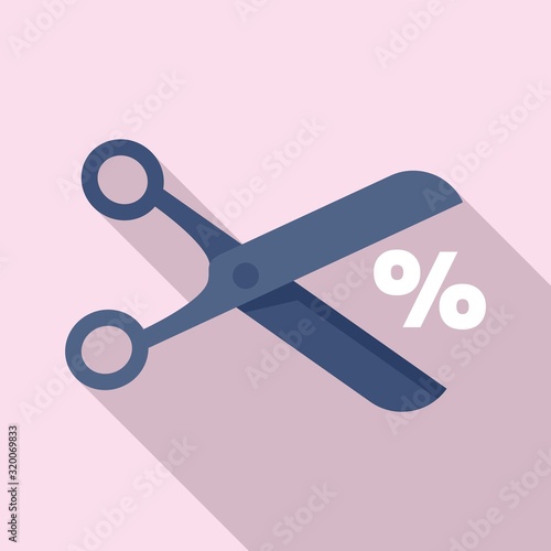 Scissors price cut icon. Flat illustration of scissors price cut vector icon for web design