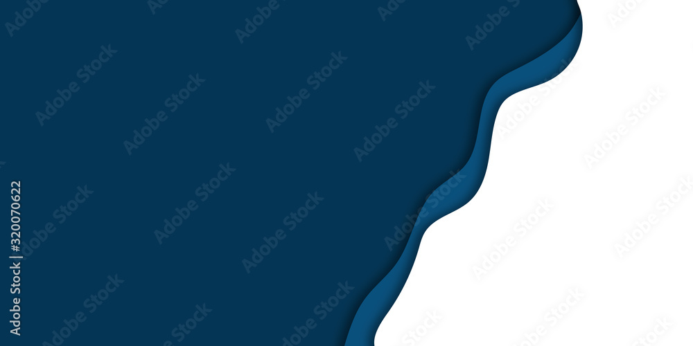 Blue papercut abstract presentation background design.