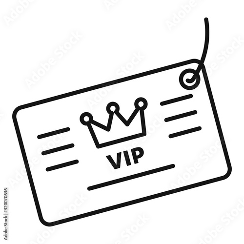 Vip loyalty card icon. Outline vip loyalty card vector icon for web design isolated on white background