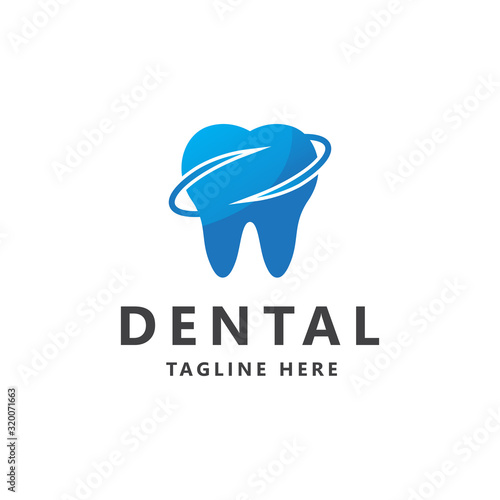 Dental Clinic Logo Tooth abstract design vector template. Dentist stomatology medical doctor Logotype concept icon.