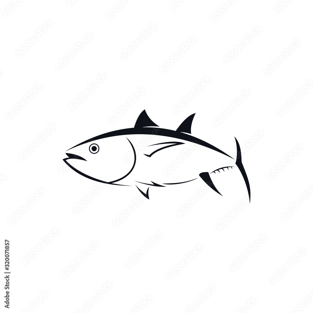 Image of fish icon. Creative vector illustration of a fish club or fish shop. Tuna fish logo template Image of fish icon. Creative vector illustration of a fish club or fish shop. Tuna fish logo template