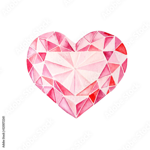 watercolor diamond heart