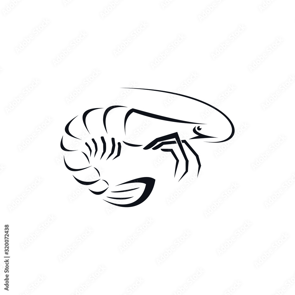 Fototapeta premium Image of fish icon. Creative vector illustration of a fish club or fish shop. shrimp logo template