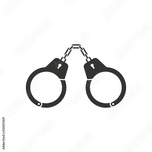 Handcuffs icon. Vector. Flat design. Isolated.	