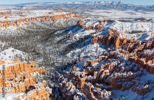 Snow Covered Winter Landscape in Bryce Canyon National Park Utah