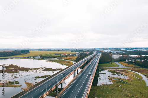 The Motorway That Goes Through Estuary, Ireland.