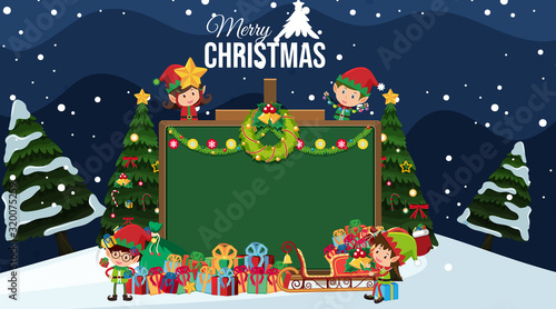 Border template with christmas theme background