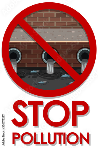 Poster design for stop pollution with dirty water