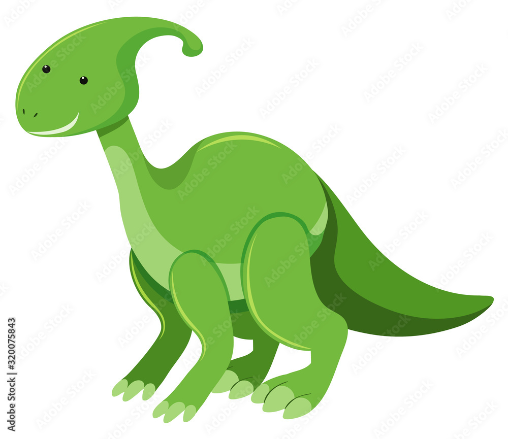 Naklejka premium Single picture of parasaurolophus in green