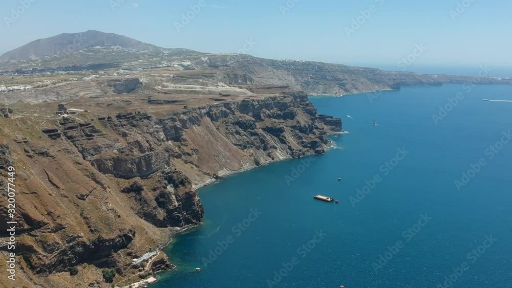 Aerial view on the island Santorini at summer sunny weather, Greece Aerial view on the island Santorini at summer sunny weather, Greece