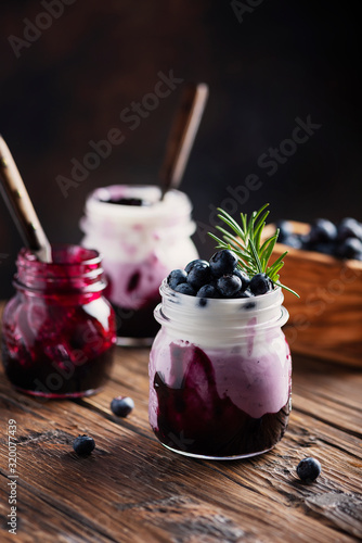 Sweet healthy yogurt with blueberry