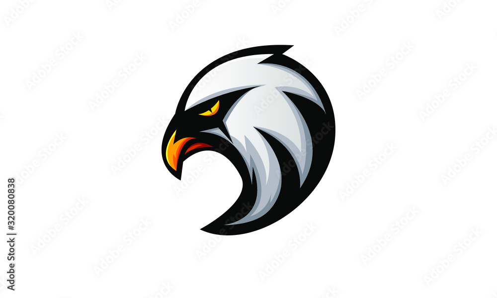 Obraz premium Eagle mascot logo design with modern illustration concept style for badge, emblem and t shirt printing. Eagle illustration for sport and e-sport team.