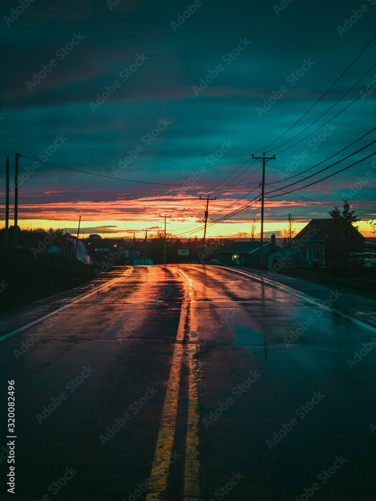 road at sunrise