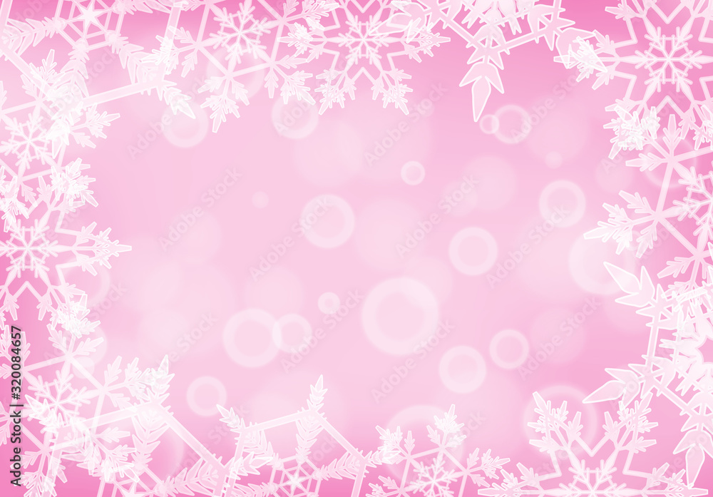 Background design with pink snowflakes Background design with pink snowflakes