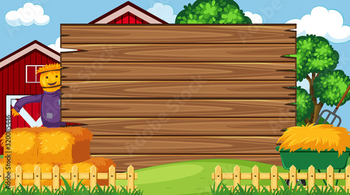 Border template with farm scene in background photo