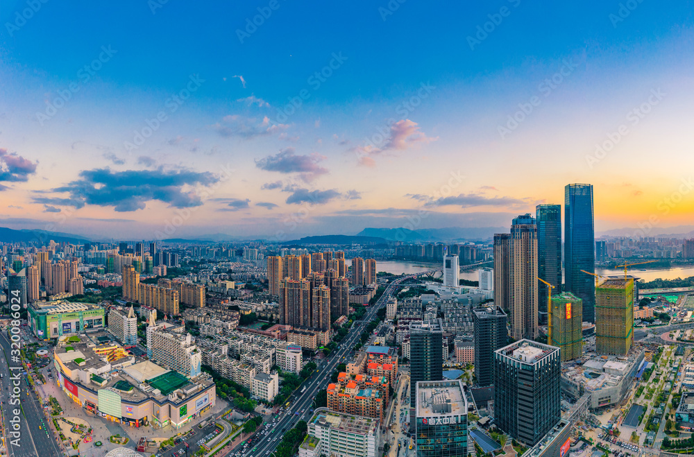 Fototapeta premium city scenery on the North Bank of Min River, Fuzhou City, Fujian Province, China