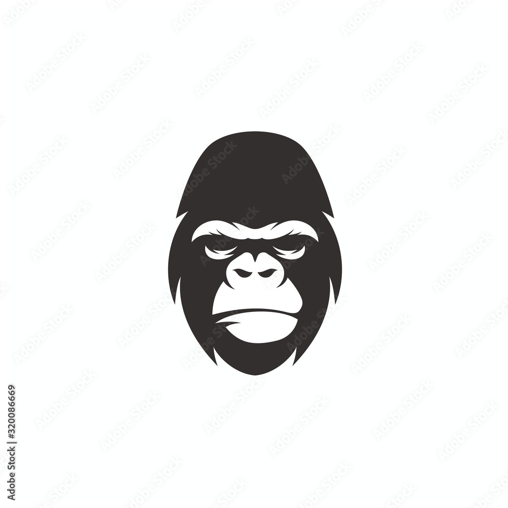 gorilla face logo design vector