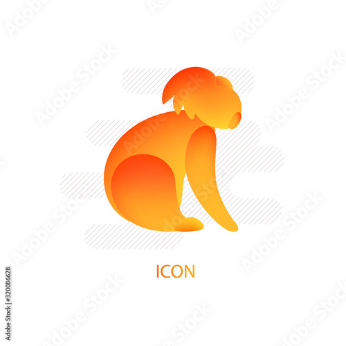 Photography Silhouette of koala in gradient color style. Vector graphic icon.