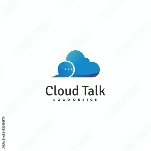 cloud computing with Talk logo design