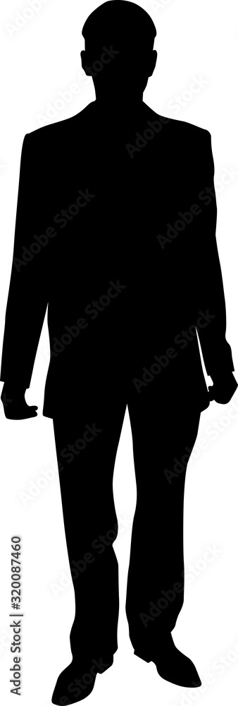 Vector illustration. Silhouette of a man in a suit that is walking Vector illustration. Silhouette of a man in a suit that is walking