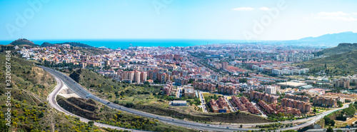Panoramic view over the Malaga city, Andalucia, Spain