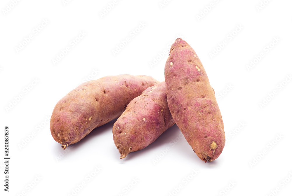 japanese sweet potatoes on white background japanese sweet potatoes on white background