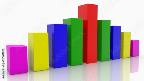 Colorful bars of business chart