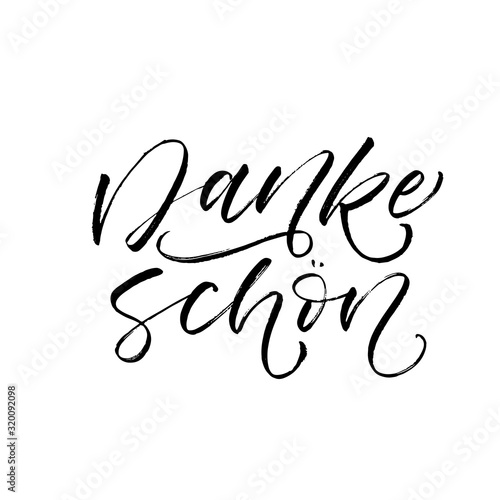 Thank you in German. Modern vector brush calligraphy. Ink illustration with hand-drawn lettering. 