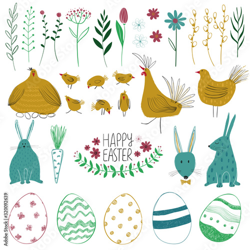 Happy Easter Collection With Funny Elements