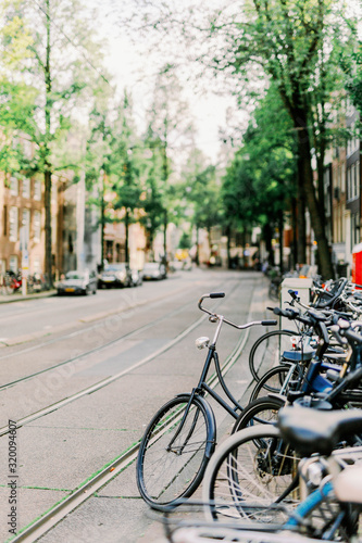 bicycles on the streets of amsterdam