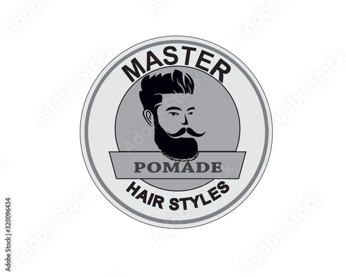 POMADE LOGO HAIRSTYLE AND HANDSOME