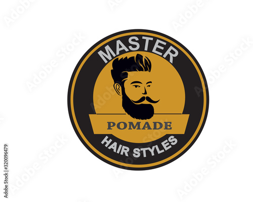 POMADE LOGO HAIRSTYLE AND HANDSOME