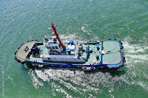 Canvas Print Cargo terminal for transshipment of bulk cargo, iron ore and coal