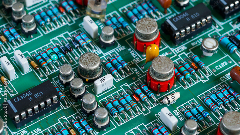 Closeup on electronic board and Electronic device,background Closeup on electronic board and Electronic device,background