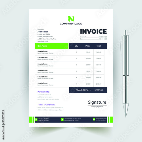 creative invoice template design for your business