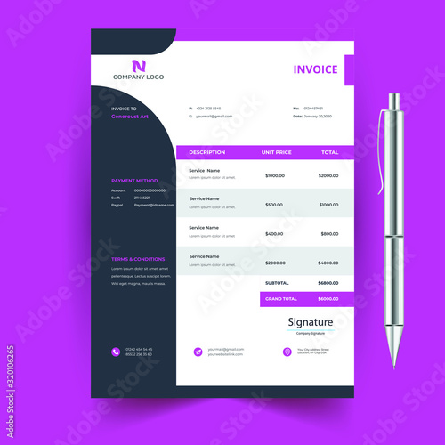 creative invoice template design for your business