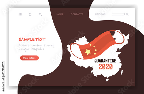 epidemic MERS-CoV bacteria icon floating influenza virus cell quarantine wuhan coronavirus 2019-nCoV pandemic medical health risk chinese map background horizontal copy space vector illustration