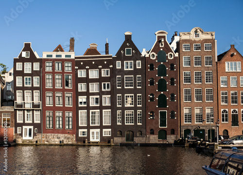 Traditional houses in Amsterdam, Netherlands - July 2013
