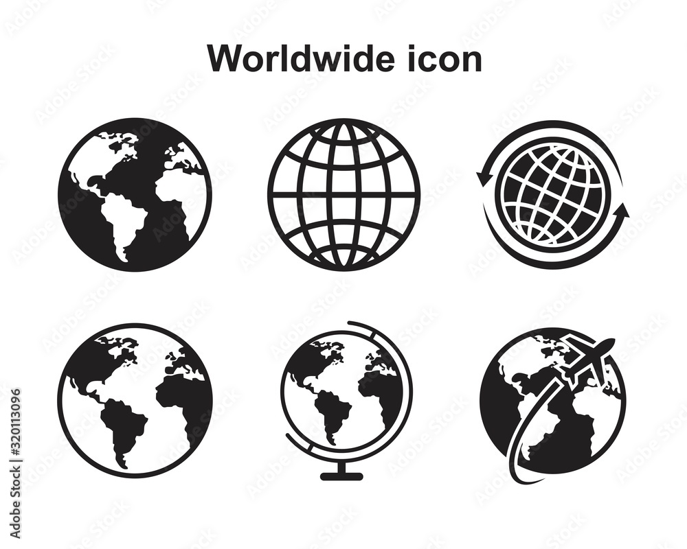 Obraz premium World Wide zestaw ikon wektorowych ilustracji do projektowania grafiki i stron internetowych.