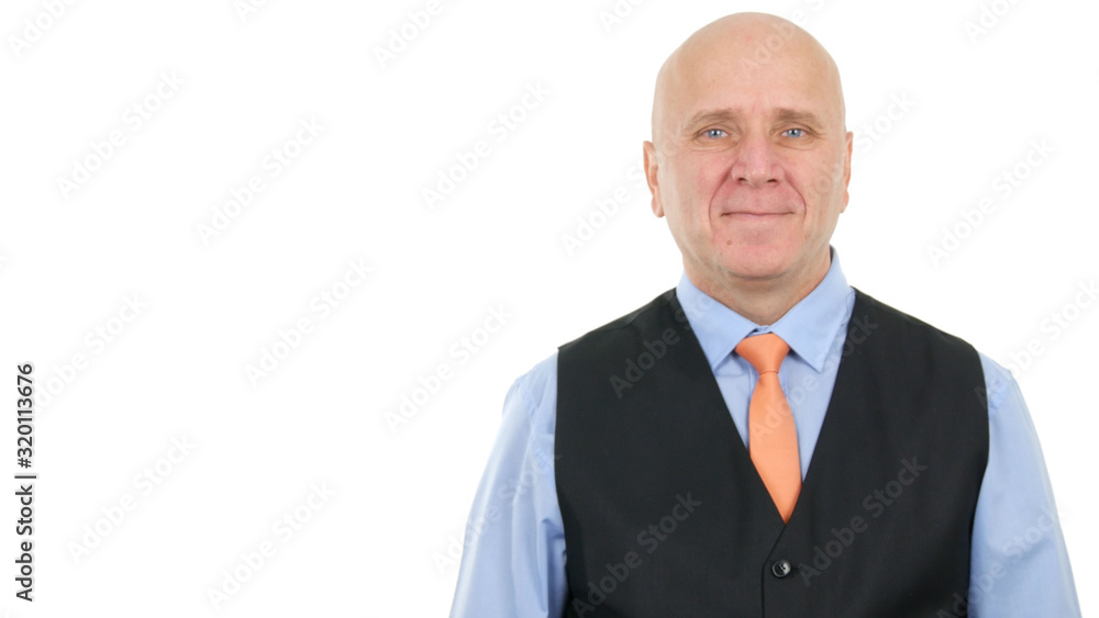 Portrait with a Corporate Businessman Wearing Shirt Tie and Vest Smiling Happy Portrait with a Corporate Businessman Wearing Shirt Tie and Vest Smiling Happy