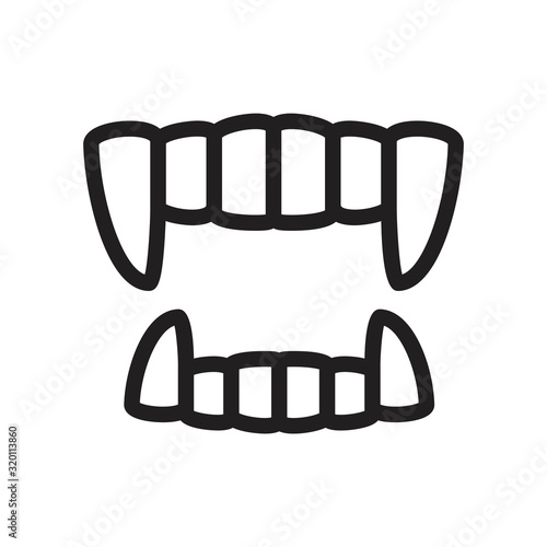 Tooth fangs, Vampire teeth icon vector illustration for graphic and web design.
