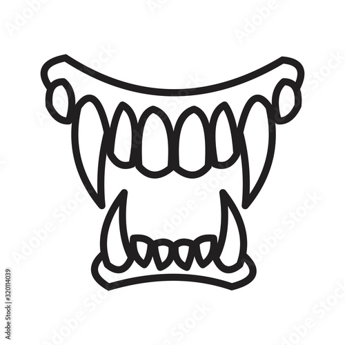 Tooth fangs, Vampire teeth icon vector illustration for graphic and web design.