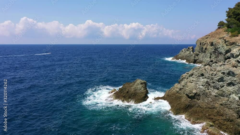 Cliff flight, blue sea water, Cinque Terre National Park, Italy Cliff flight, blue sea water, Cinque Terre National Park, Italy