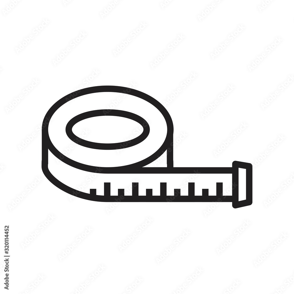 Measuring tape icon vector illustration for graphic and web design.