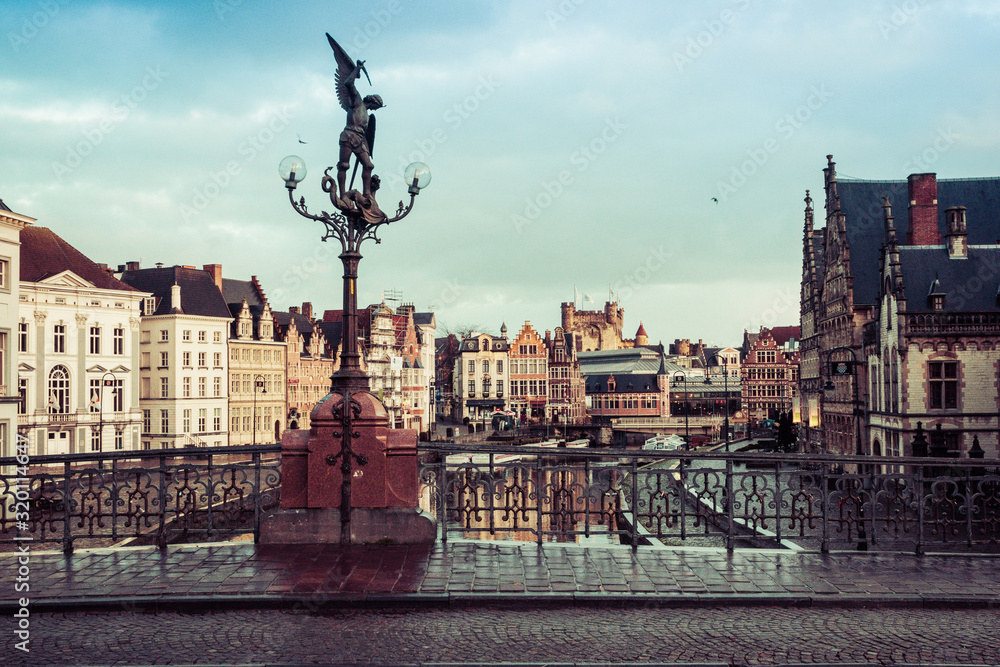 Fototapeta premium Bridge view in gent Belgium
