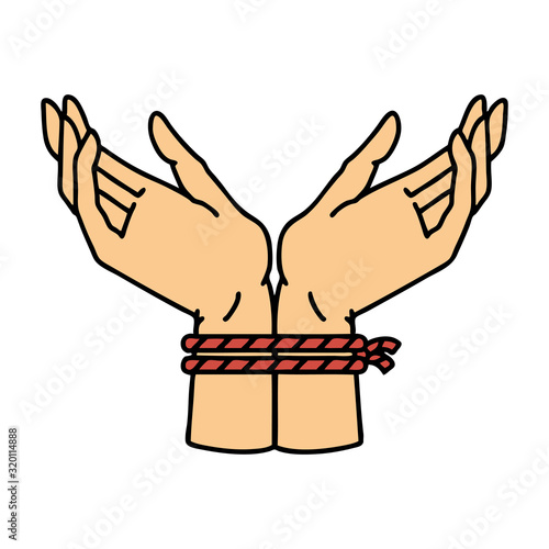 traditional tattoo of a pair of tied hands