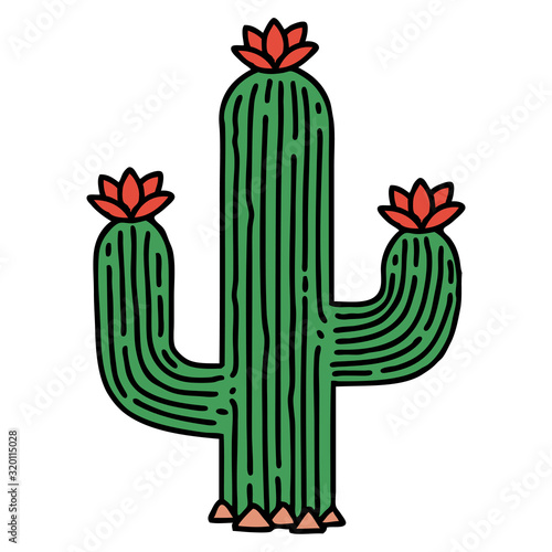 traditional tattoo of a cactus